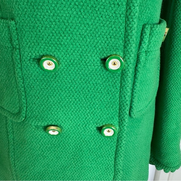 Juicy Couture Wool Textured Essex Double Breasted Pea Coat Kelly Green Size S - Picture 12 of 15
